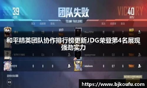 和平精英团队协作排行榜更新JDG荣登第4名展现强劲实力